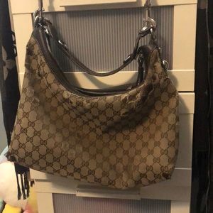 Gucci Canvas Icon Bit Two Way Shoulder Bag